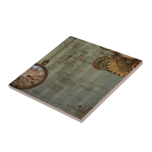 Steampunk-tijdmachine Tegeltje (Zijkant)
