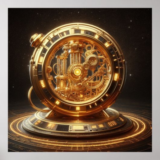 Steampunk,Tijdmachine, Tijd/Ruimte/Continuüm007XV2 Poster (Voorkant)
