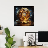 Steampunk, Tijdmachine, Tijd/Ruimte/Continuum 002X Poster (Thuiskantoor)