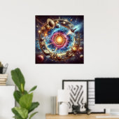 Steampunk/Tijdmachine, Tijd/Ruimte/Continuum 6000X Poster (Thuiskantoor)