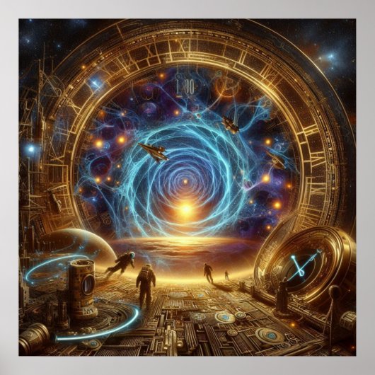 Steampunk/Tijdmachine, Tijd/Ruimte/Continuum 6004X Poster (Voorkant)