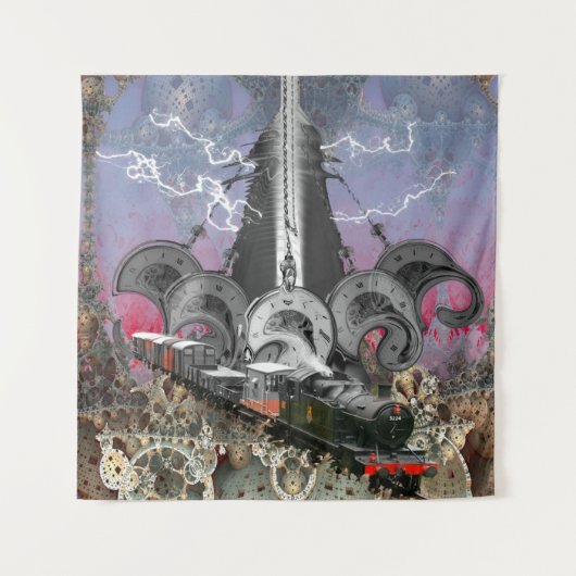 Steampunk Tijdmachine Wandtapijt Wandkleed (Voorkant)