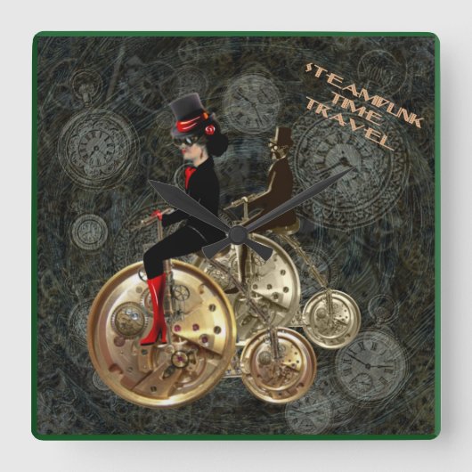 Steampunk-tijdreis, klokwerk pensny farding vierkante klok (Voorkant)