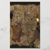 Steampunk tijdreisaccessoires, kaart, kompas briefpapier (Voorkant)