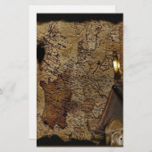 Steampunk tijdreisaccessoires, kaart, kompas briefpapier (Voorkant / Achterkant)