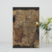 Steampunk tijdreisaccessoires, kaart, kompas briefpapier (Staand voorkant)