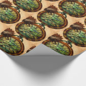 Steampunk-tijdstuk Cadeaupapier (Hoek)