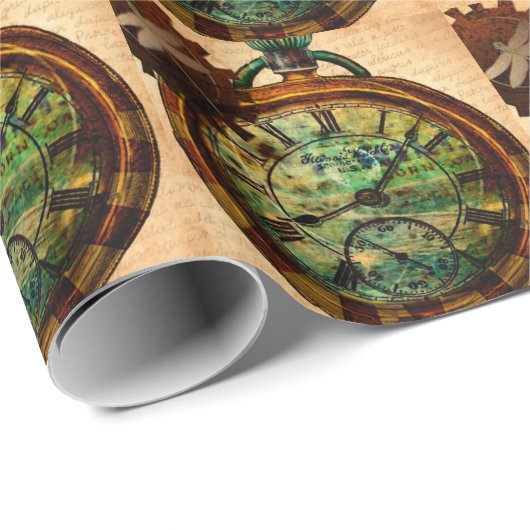 Steampunk-tijdstuk Cadeaupapier (Rol Hoek)