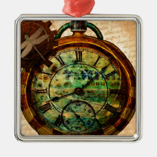 Steampunk-tijdstuk Metalen Ornament