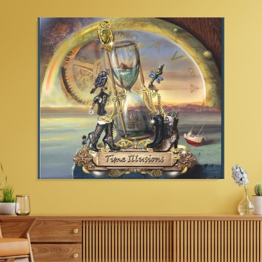 Steampunk - tijdverlichting canvas afdruk (Insitu (Woonkamer))