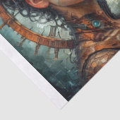 Steampunk Tijdwaarnemer Portret Decoupage Tissuepapier (Detail)