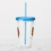 Steampunk Tijger met Rozen Illustratie. Acryl Drinkbeker (Rechts)