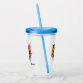 Steampunk Tijger met Rozen Illustratie. Acryl Drinkbeker (Links)