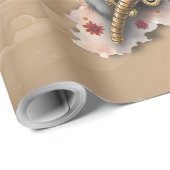 Steampunk Tijger met Rozen Illustratie. Cadeaupapier (Rol Hoek)