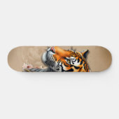 Steampunk Tijger met Rozen Illustratie. Persoonlijk Skateboard (Horizontaal)