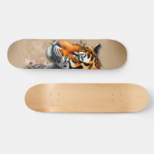 Steampunk Tijger met Rozen Illustratie. Persoonlijk Skateboard (Horizontaal)