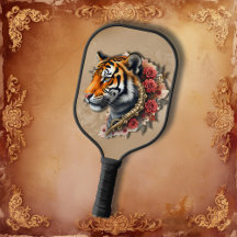 Steampunk Tijger met Rozen Illustratie.