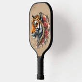 Steampunk Tijger met Rozen Illustratie. Pickleball Paddle (Links)