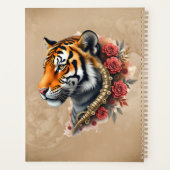 Steampunk Tijger met Rozen Illustratie. Planner (Achterkant)