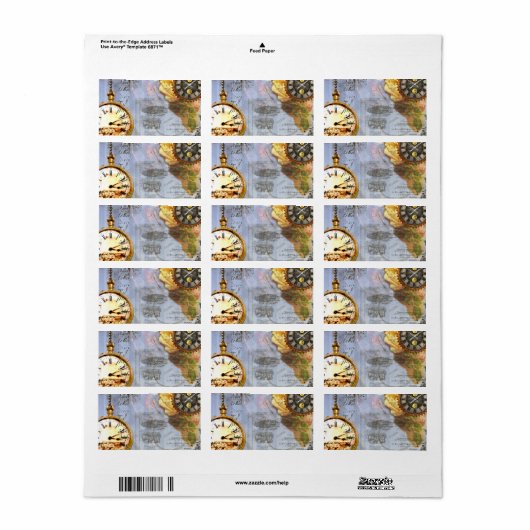 Steampunk Time Labels Labels (Full Sheet)