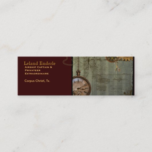 Steampunk Time Machine Business Profile Cards Mini Visitekaartje (Voorkant)