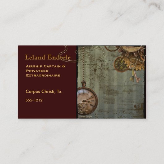 Steampunk Time Machine Business Profile Cards Visitekaartje (Voorkant)