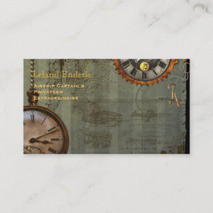 Steampunk Time Machine Business Profile Cards Visitekaartje