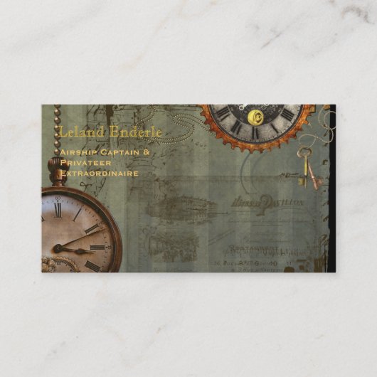 Steampunk Time Machine Business Profile Cards Visitekaartje (Voorkant)