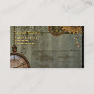 Steampunk Time Machine Business Profile Cards Visitekaartje