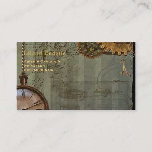 Steampunk Time Machine Business Profile Cards Visitekaartje (Voorkant)