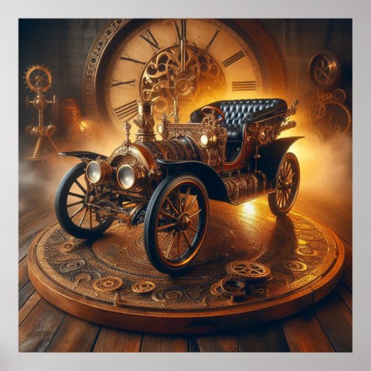 Steampunk Time Machine" Hot Rod 10-3 Poster (Voorkant)