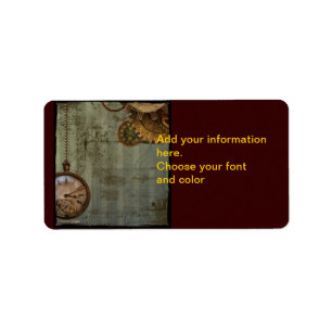 Steampunk Time Machine Kloklabels Etiket