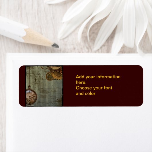 Steampunk Time Machine-labels Etiket (Insitu)