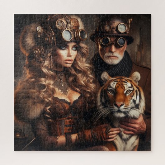 Steampunk - Time Machine Paar & Tijger 80 -3 Legpuzzel (Verticaal)