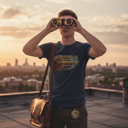 Steampunk Time Machine - Yesterday & Tomorrow Navy T-shirt