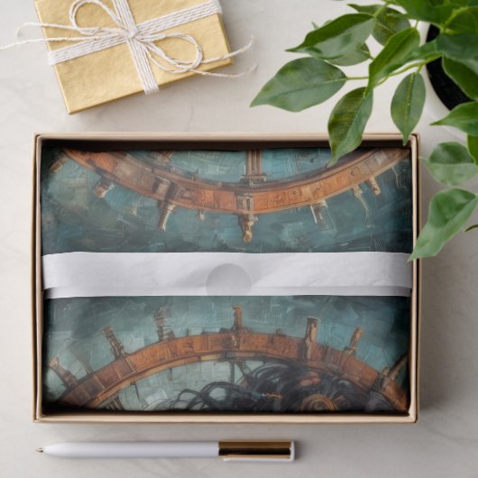 Steampunk Timekeeper Portrait Decoupage Tissuepapier (Geschenk)