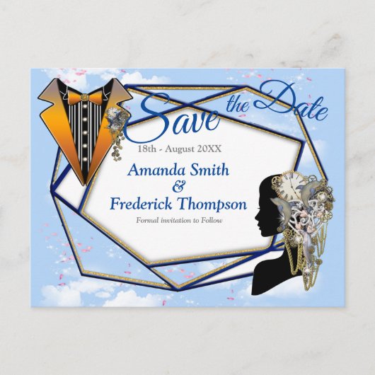 Steampunk Timeless Wedding Party cards & giften Aankondigingskaart (Voorkant)