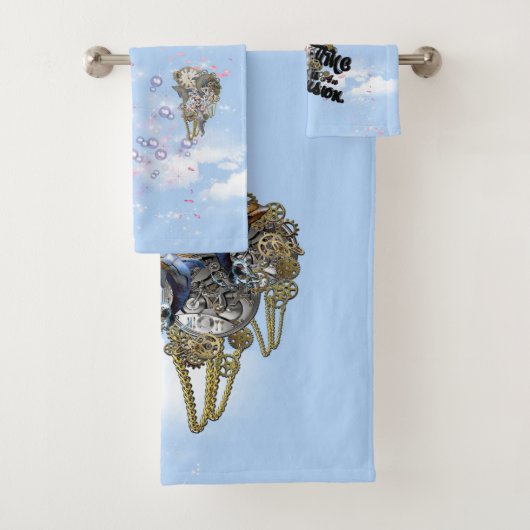 Steampunk Timeless Wedding Party cards & giften Bad Handdoek (Insitu)