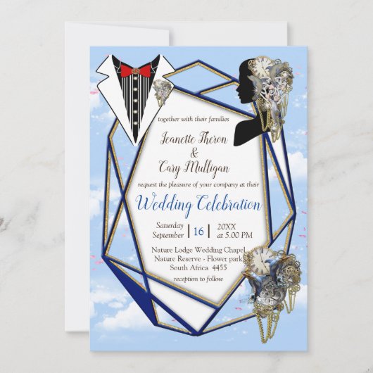 Steampunk Timeless Wedding Party cards & giften Kaart (Voorkant)