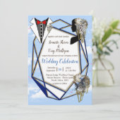 Steampunk Timeless Wedding Party cards & giften Kaart (Staand voorkant)
