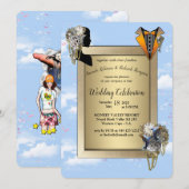 Steampunk Timeless Wedding Party cards & giften Kaart (Voorkant / Achterkant)