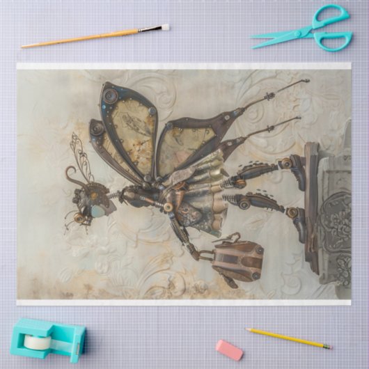 Steampunk Tiny Fairy Reizende Decoupage Tissuepapier (Craft)