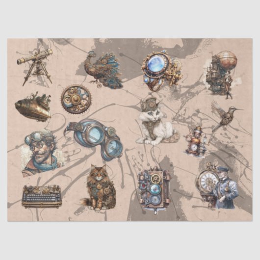 Steampunk Tissuepapier (Voorkant)