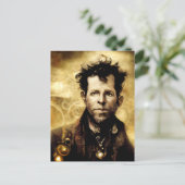 Steampunk Tom Waits Briefkaart (Staand voorkant)
