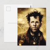 Steampunk Tom Waits Briefkaart (Voorkant / Achterkant)