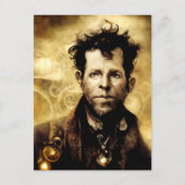 Steampunk Tom Waits Briefkaart (Voorkant)