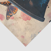 Steampunk Top Hat Vlinders Bloemen Decoupage Tissuepapier (Detail)