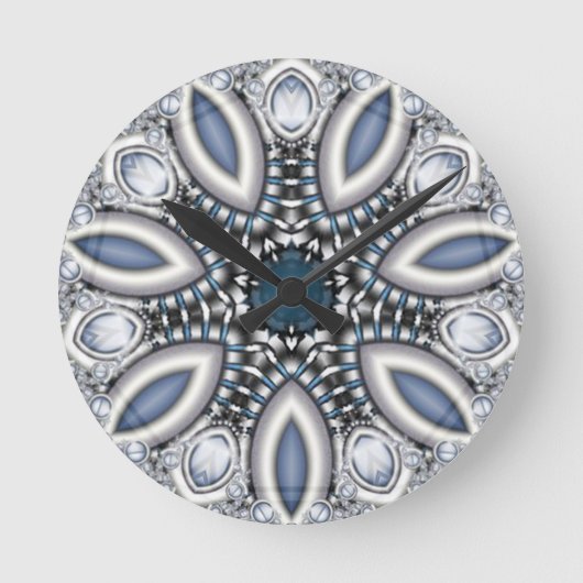 Steampunk Topaz Kaleidoscope Ronde Klok (Voorkant)