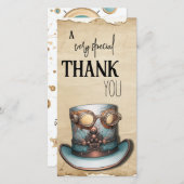 Steampunk Tophoed en bril | Aqua en koper Bedankkaart (Voorkant / Achterkant)