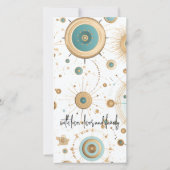 Steampunk Tophoed en bril | Aqua en koper Bedankkaart (Achterkant)